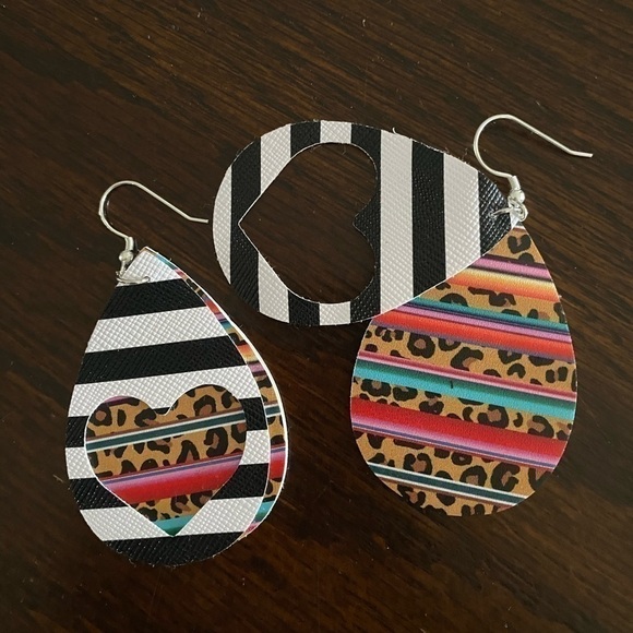 FAUX Leather Earrings - Picture 3 of 3